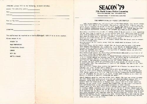 Hugo Nomination Ballot